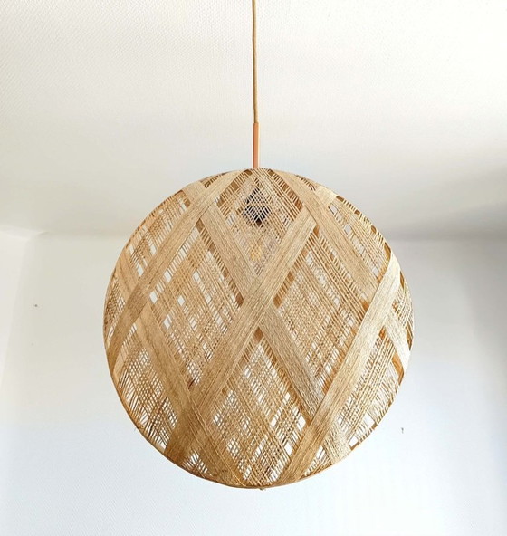 Image 1 of Lampada a sospensione vintage in stile bohémien con design in abaca