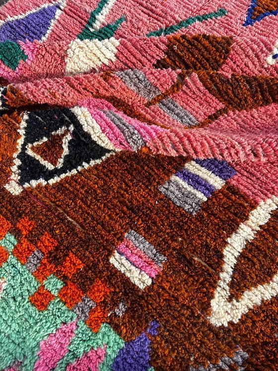 Image 1 of Modern Moroccan Berber Rug 200x300 cm– Handmade Wool Geometric Area Rug, Pink Boujad Style