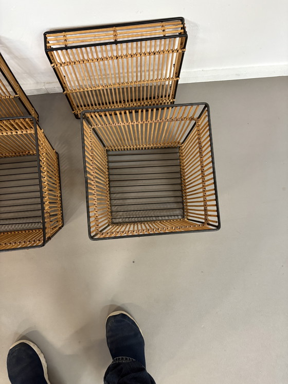 Image 1 of 2 Rohé Noordwolde Storage Box Rattan e Metallo anni '50