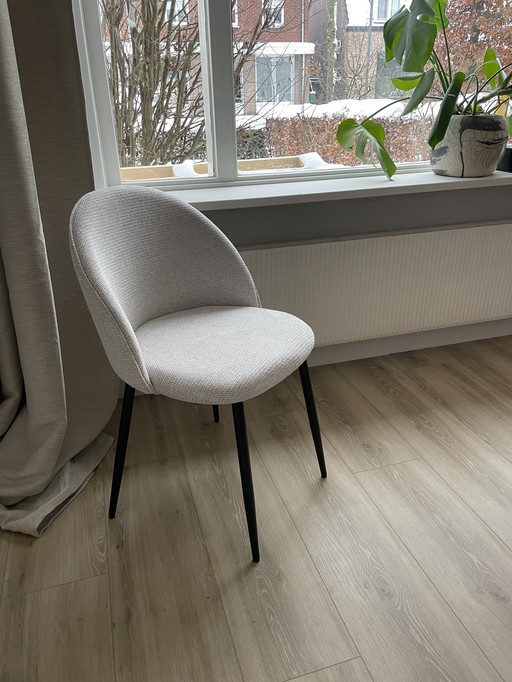 Greige SKLUM eetkamerstoelen KANA set van 4 (nieuw in plastic)