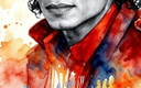 Pop Art Watercolor Painting - Michael Jackson The King of Pop (80x60 Cm)