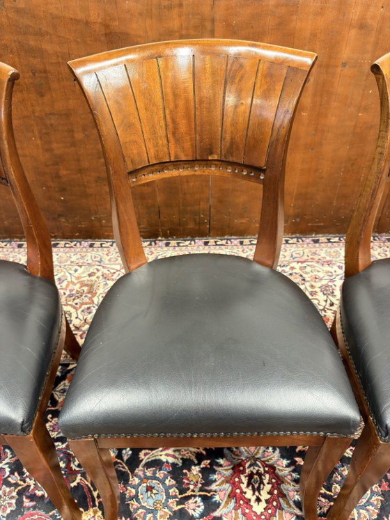 Ensemble de Chaises Anglaises Classiques Chaises de salle à manger – Leather (photo 8 of 12)