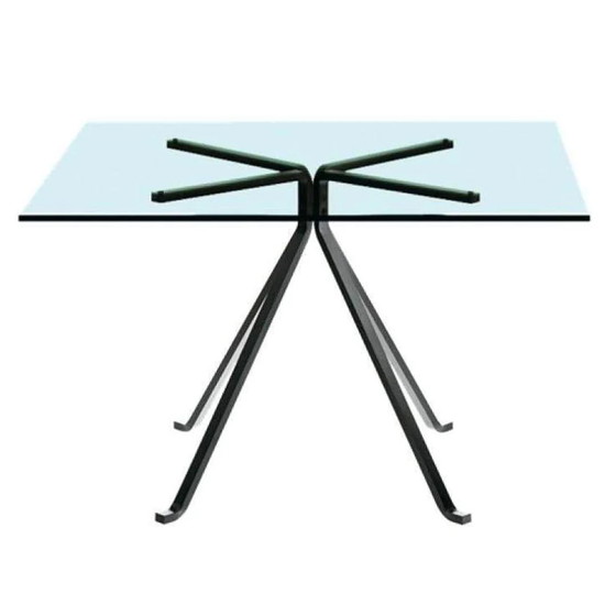 2 x Vierkante Tafel CUGINO door Enzo Mari voor Driade – Eettafels, Glass (photo 5 of 5)