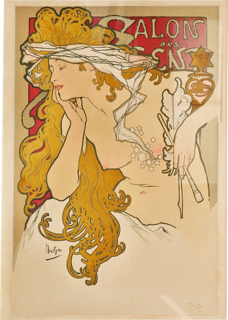 Alphonse Mucha - Salon des Cent | Art Nouveau Jugendstil Poster Affiche |  €26 | Whoppah, image size:879x1232