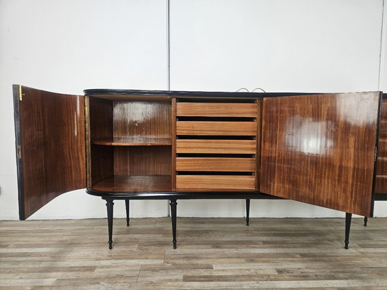 Vittorio Dassi Rosewood Credenza With Black Glass Top, Italian 1940 – Vittorio Dassi Mobili Moderni (photo 16 of 36)