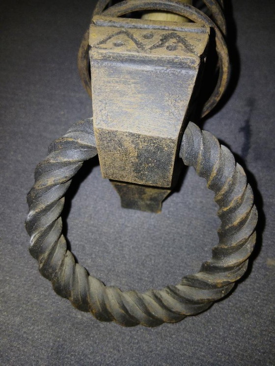 Image 1 of 2 or 4 iron wall sconces in the style of a medieval cellar rat candlestick