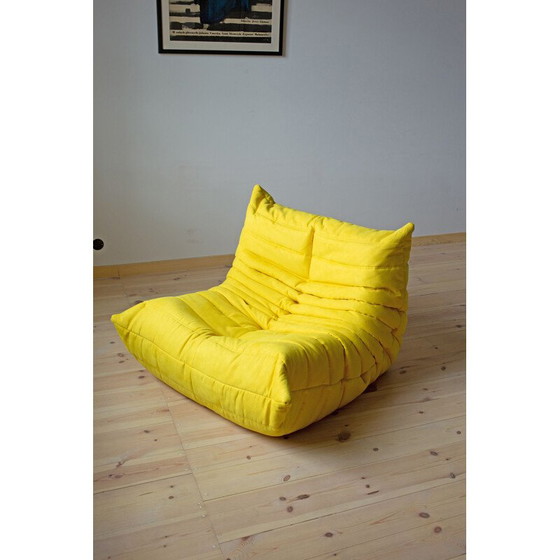 Image 1 of Togo vintage loungeset in gele microvezel van Michel Ducaroy voor Ligne Roset, Frankrijk 1973