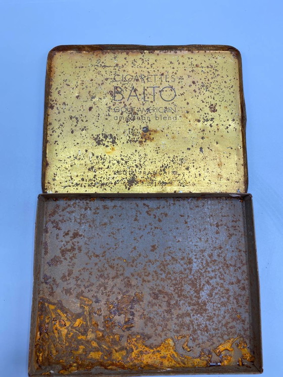 Balto Lithographed Tin Cigarette Box – American Taste – French Monopoly – – Decorative Objects, Art Deco (photo 3 of 6)
