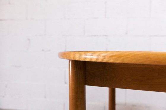 Image 1 of Danish modernist set: convertible round table (114/154cm) + 4 matching chairs, 1980