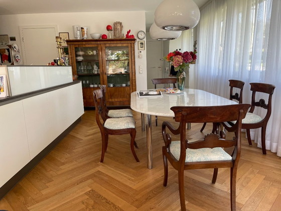 Carrara Marble 1970s Classic – 1979er Carrara Marmor, Dining tables, Chrome (photo 4 of 5)