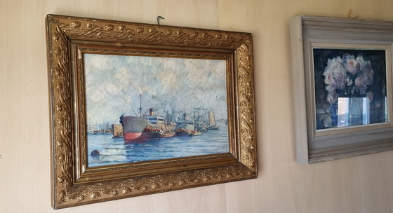 Image 1 of Dutch Harbor View, dipinto antico firmato