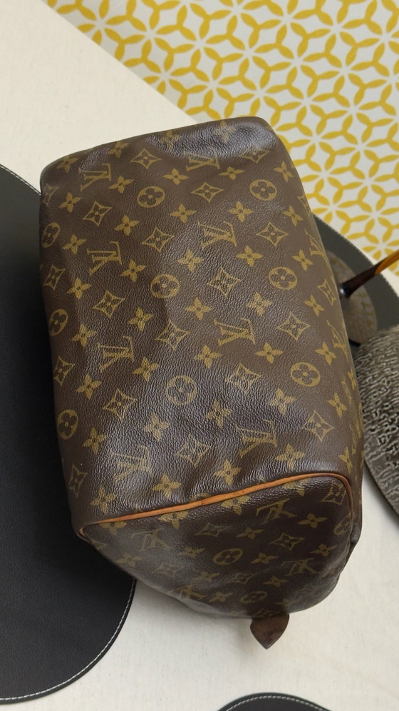 Handtas Speedy Louis Vuitton – Top handle tassen, Leer, Canvas (photo 14 of 15)