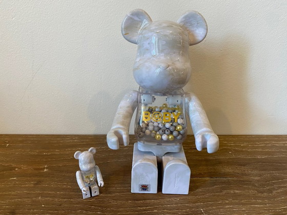 Image 1 of Bearbrick My First Baby by CHIAKI Marble version 400% + 100% MEDICOM toys 2023