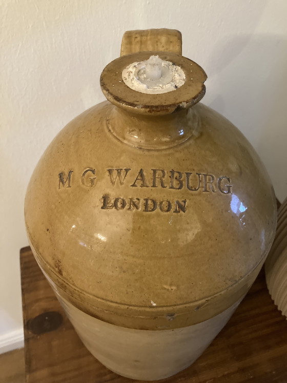 Image 1 of Galón de jarra Antiker, Honig glasierte salzkeramik, Sammlerstück 