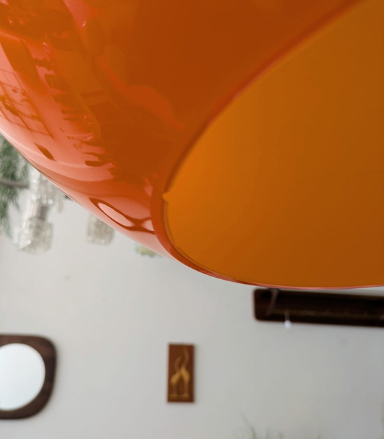 Image 1 of Vintage, Italian Orange Glass Pendant Lamp, Alessandro Pianon