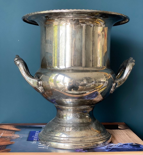 Image 1 of Raffreddatore per champagne francese d'epoca placcato in argento