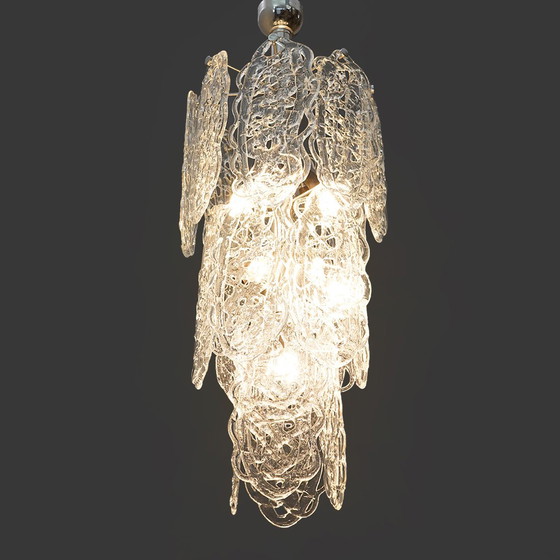 Image 1 of Kroonluchter "Ragnatela" met Murano glaselementen, 1970