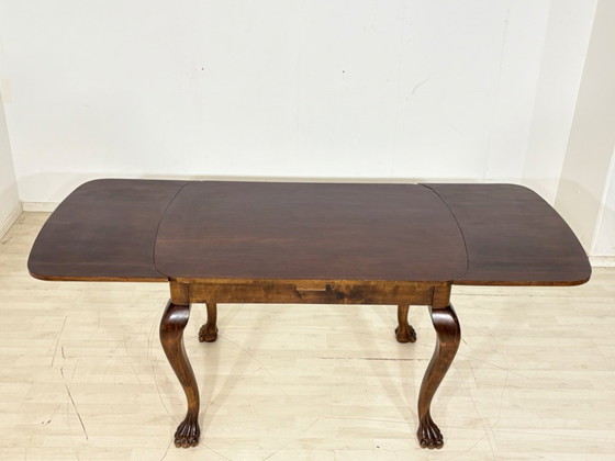 Image 1 of Magnificent Art Nouveau dining table, kitchen table, extendable table with eagle feet, circa 1920