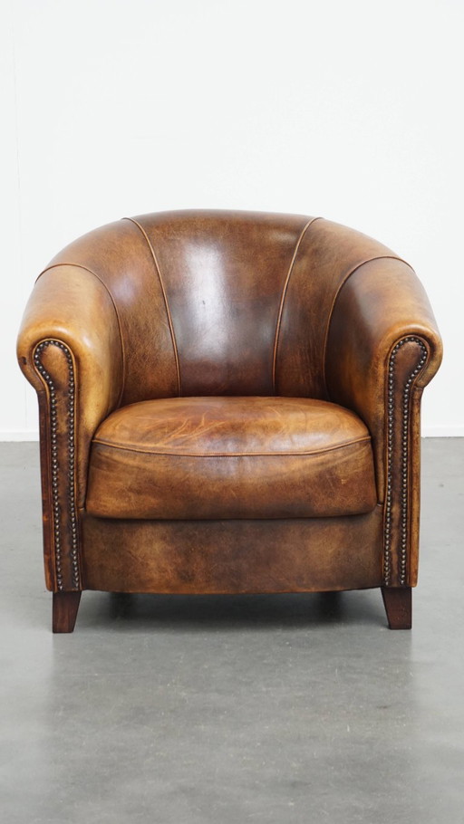 Sheep leather club chair