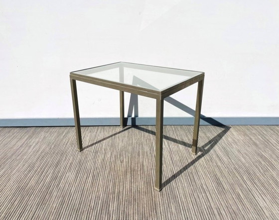 Image 1 of Table basse acier brossé. Vintage 70s