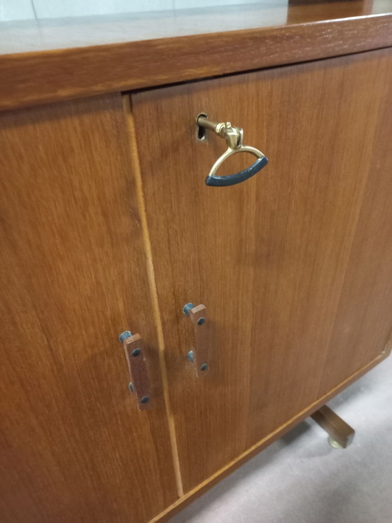 Cabinet with drop-down door, Wood, Brass, Brown (photo 3 of 6)