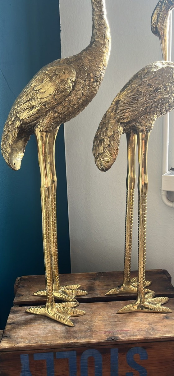 Image 1 of Grullas/garzas antiguas hechas de latón