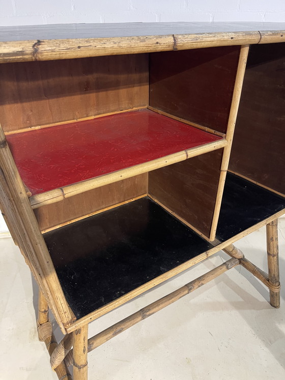 Image 1 of Vintage bamboe bar retro barkruk 