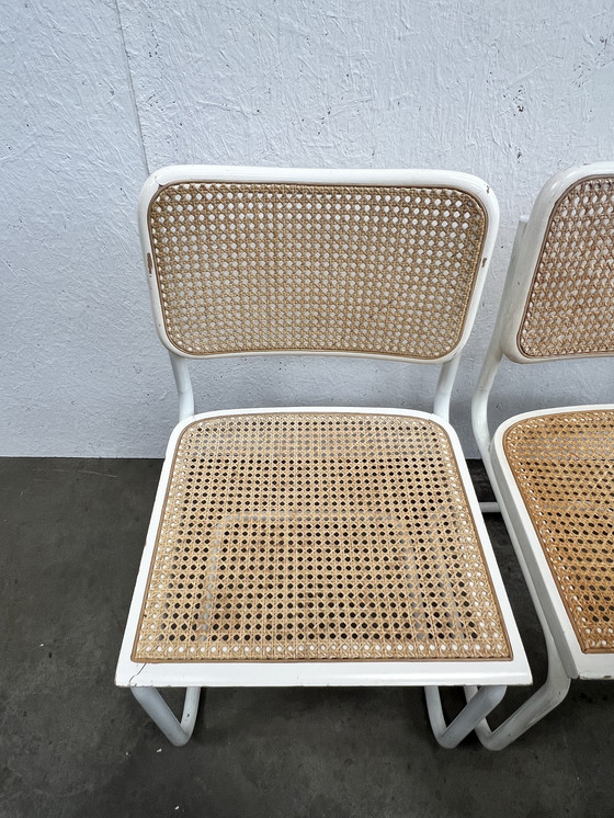 Image 1 of Six Vintage Cesca Design Chairs, White Finish, 1980's