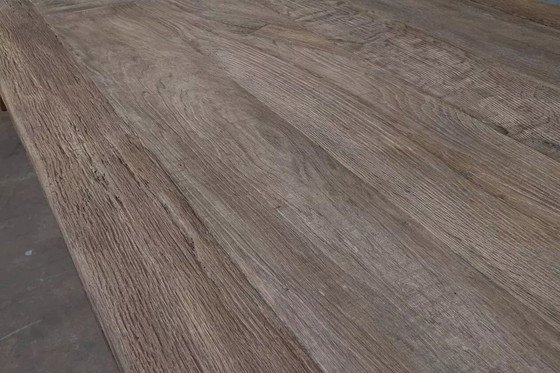 Image 1 of Farmhouse Table in Antique Solid Oak, Star Legs - 300 cm