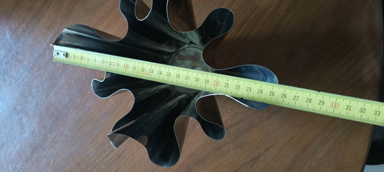 Image 1 of Vaso a tulipano Martin Brühl, design olandese moderno, bordo in acciaio inossidabile