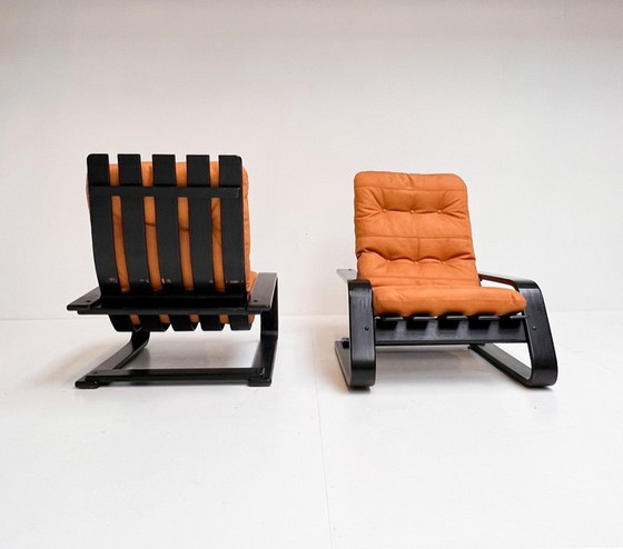 Image 1 of Poltrona rivestita color cognac, anni '60