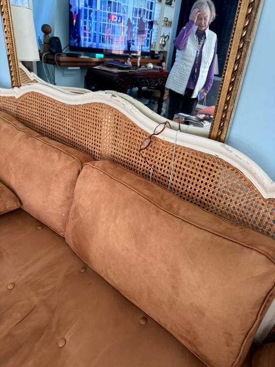 ✨ Impresionante sofá de mimbre estilo Luis XV ✨ – Rattan, Velvet (photo 4 of 6)