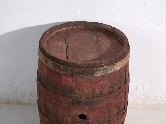 Antica botte in legno con cerchi in ferro – Ungheria, c. 1930 – Oggetti decorativi, Iron, Rustic (photo 14 of 40)