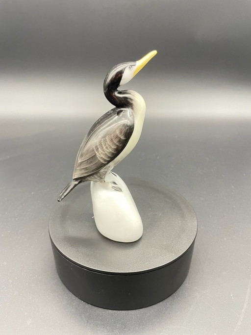 Hollóháza – Vintage Porseleinen Sculptuur van een Watervogel, Hongarije, Jaren 60