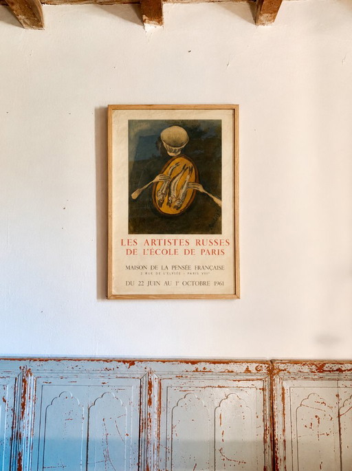 Affiche Lithographique Originale (1961) - "Les Artistes Russes" Imprimerie Mourlot, Paris. Œuvre de Chaïm Soutine.