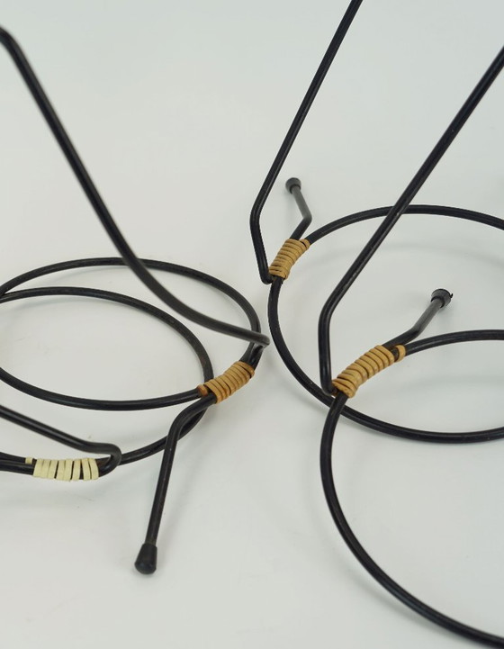 Image 1 of Set aus 4 wandmontierten Blumentopfhaltern im Mid-Century-Stil, Metall und Kunststoff, 1950er Jahre