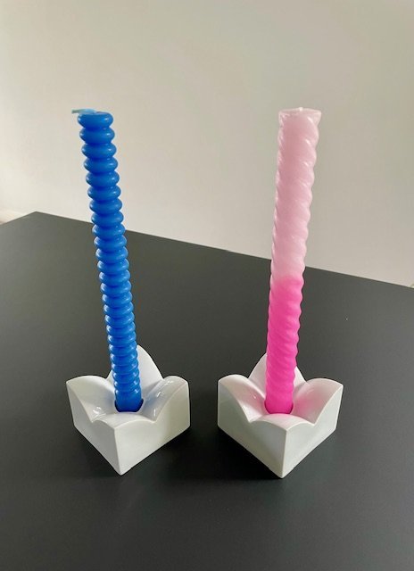 Image 1 of Set van 2 Vintage Porseleinen Kaarsenhouders | Arzberg Design