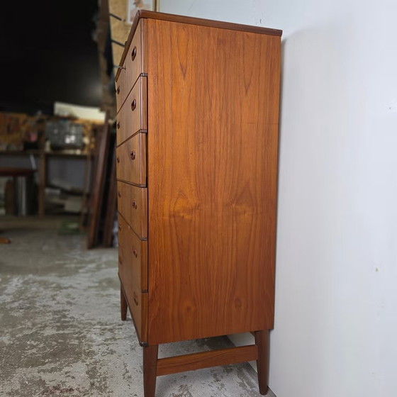 Vintage Danish chest of drawers, Omann Jun, 6 drawers, teak 1960s, Wood, Brown (photo 17 of 22)