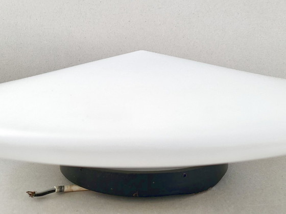 Image 1 of Vintage 1960s ceiling or wall light, opal glass & steel, DLG Disderot J.A. Motte