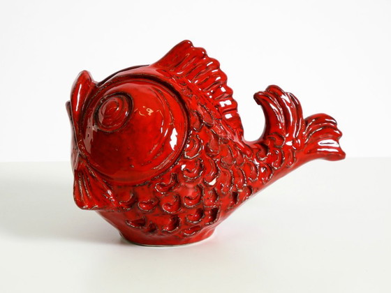 Image 1 of Beautiful 1960s ceramic fish money box by Aldo Londi for Bitossi Italy
