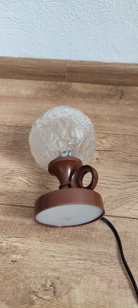 Image 1 of Space Age Table Lamp Glass Frosted Spherical