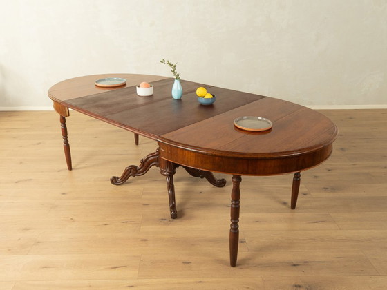 Antieke uitschuifbare tafel met kolomvoet – Eettafels, Hout (photo 4 of 19)