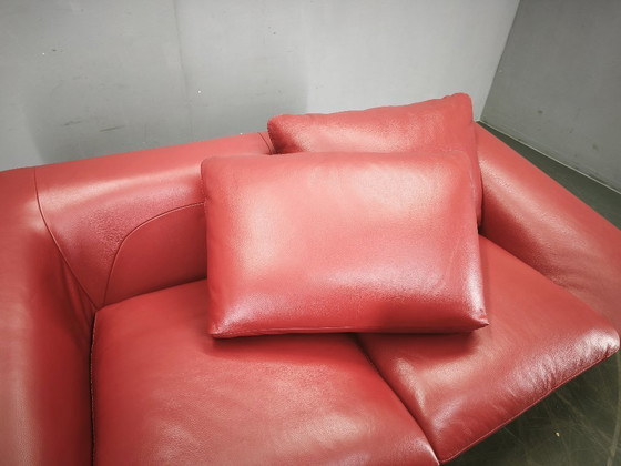 Image 1 of Italienisches rotes Ledersofa von Divanotti, Postmoderne, 1990er Jahre