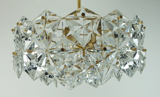 Image 1 of kinkeldey mid century kronleuchter pendelleuchte kristallglas und vergoldetes metall
