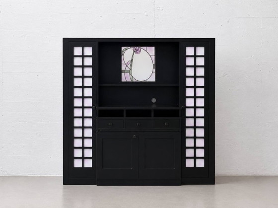 Remodeled sideboard by Charles Rennie Mackintosh, 1970s, for the Bern Casino – Glass, Wood (photo 6 of 18)