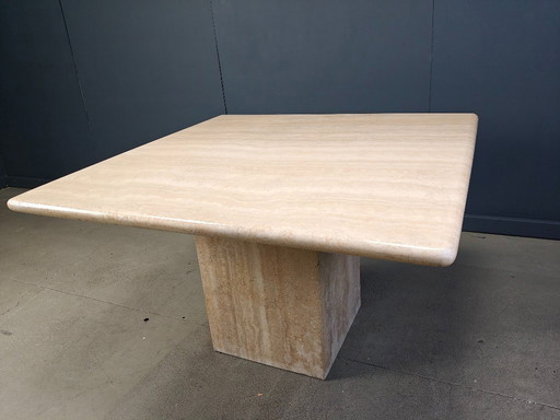 Vintage travertine dining table, 1970s