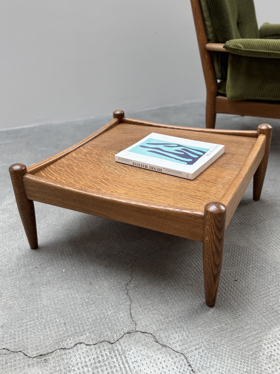 Image 1 of Lot de 2 fauteuils Wilhelm Knoll accoudoirs chêne bois massif velours vert, Allemagne années 1960