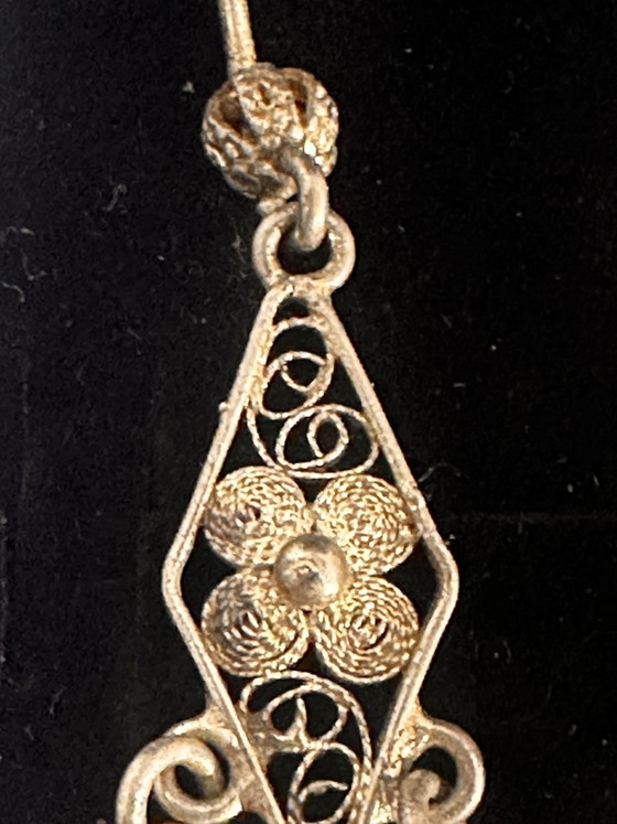 Splendidi Orecchini antichi argento – Decorazione, Glass, Silver (photo 3 of 7)
