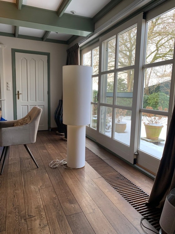 Image 1 of 2 staande stoffen vloerlampen 145 cm hoog