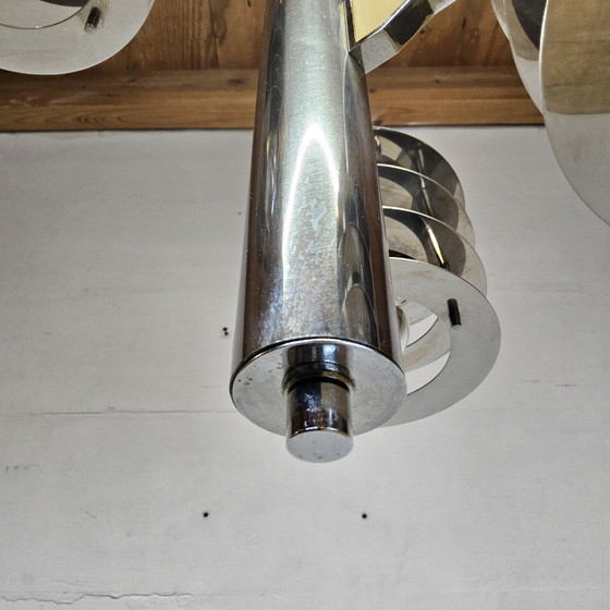 Image 1 of Vintage / Space age Itiliaanse kroonluchter Gaetano Sciolari /  hanglamp /vintage design chandelier 